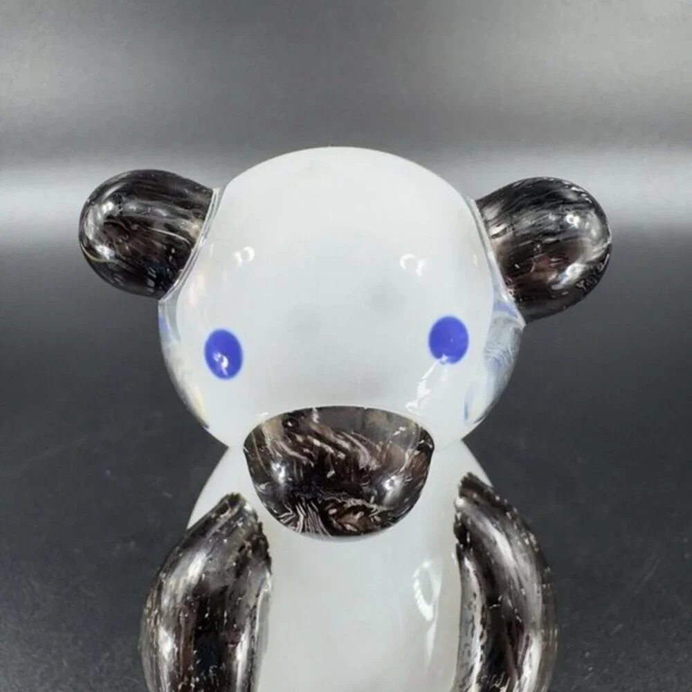 Hand Blown Venetian Glass Italian Teddy Bear Figurine Paperweight Handmade Glass